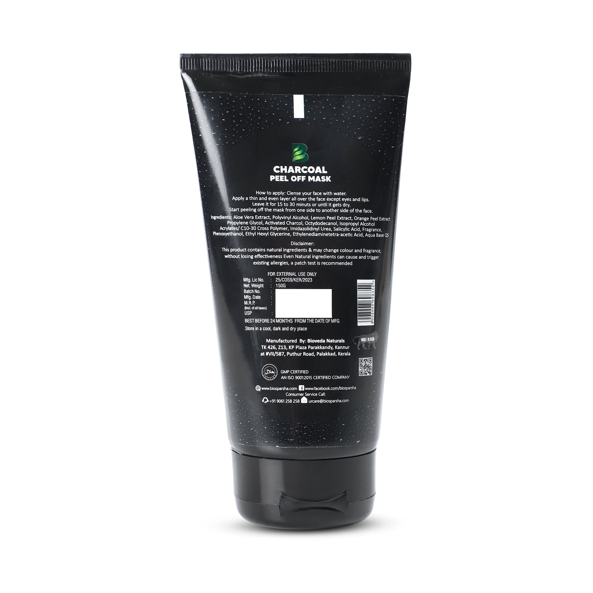 BioSparsha Advanced Charcoal Peel-Off Mask - 150g