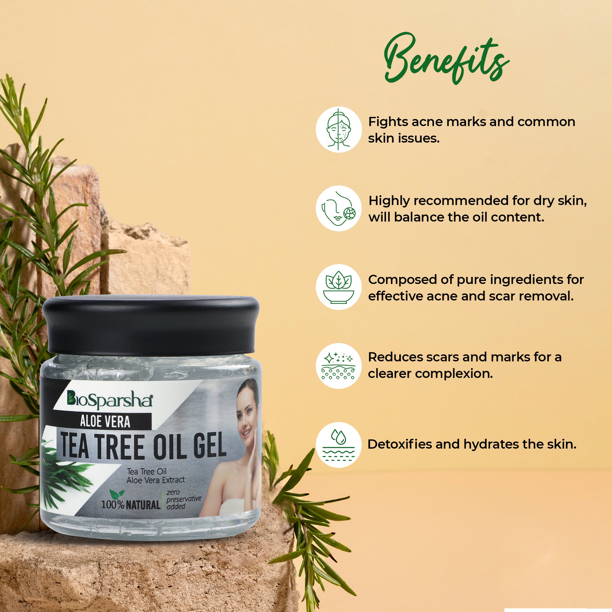 BioSparsha Aloe Vera Tea Tree Oil Gel 100g